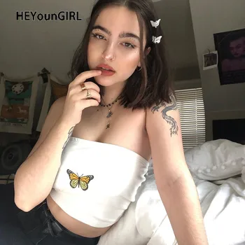 HEYounGIRL Embroidery Butterfly Strapless Tube Top Women White Sexy Sleeveless Bandeau Top Summer Backless Crop Tops Streetwear
HEYounGIRL Embroidery Butterfly Strapless Tube Top Women White Sexy Sleeveless Bandeau Top Summer Backless Crop Tops Streetwear