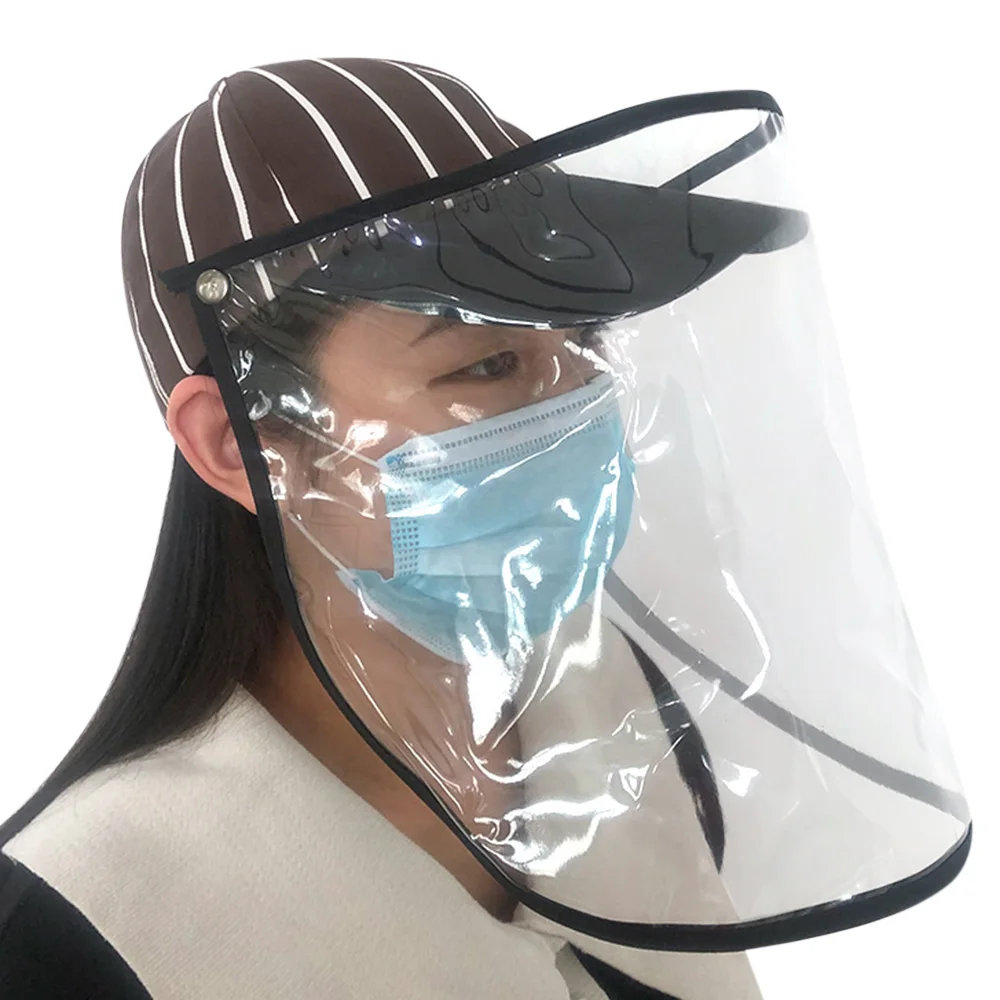 Anti-Saliva Transparent Protective Cap Anti-Fog Stripe Hat Isolation Cover Face Removable Mask Cap Eye Protect Deep Coffee Hat
Anti-Saliva Transparent Protective Cap Anti-Fog Stripe Hat Isolation Cover Face Removable Mask Cap Eye Protect Deep Coffee Hat