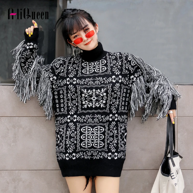 Autumn Korean Fashion Tassel Patchwork Knitted Sweater Winter Vintage Pattern Pullovers Streetwear Turtleneck Womens Sweaters
Autumn Korean Fashion Tassel Patchwork Knitted Sweater Winter Vintage Pattern Pullovers Streetwear Turtleneck Womens Sweaters