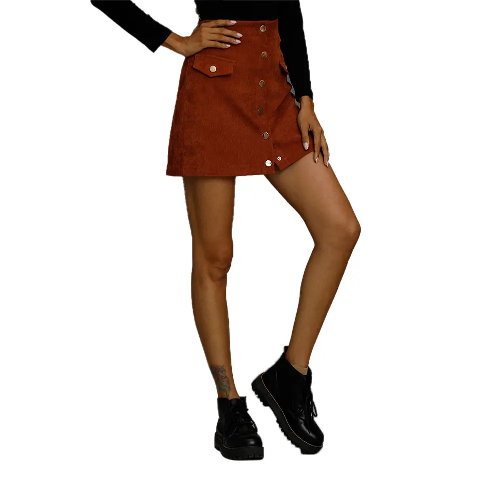 2020 Fashion Women Button Mini Skirt Beautiful Solid Color High Waist A-line Short Skirt Female Outdoor Outfit Streetwear
2020 Fashion Women Button Mini Skirt Beautiful Solid Color High Waist A-line Short Skirt Female Outdoor Outfit Streetwear
