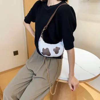 Casual Panelled Cow Pattern Baguette Bag for Women 2020 Crossbody Messenger Shoulder Bags Female PU Leather Handbag Chain Totes 
Casual Panelled Cow Pattern Baguette Bag for Women 2020 Crossbody Messenger Shoulder Bags Female PU Leather Handbag Chain Totes