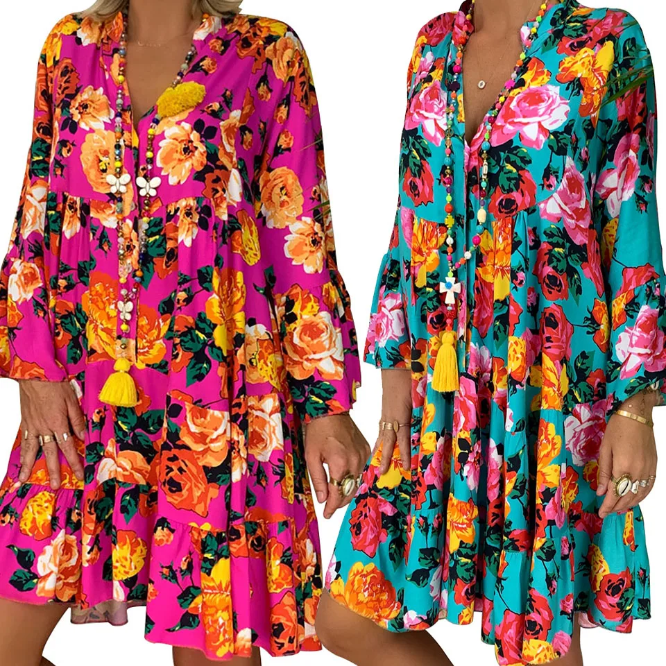 Ruffles Wrist Sleeve Hem Dress Floral Print Sukienka Front Button Drape Dress Plus Size Dresses For Women 4xl 5xl Robe Ete 2019
Ruffles Wrist Sleeve Hem Dress Floral Print Sukienka Front Button Drape Dress Plus Size Dresses For Women 4xl 5xl Robe Ete 2019
