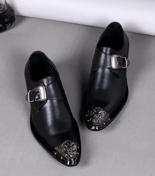Loafers Japanese Style Man Shoes Cow Leather Slip-on Rubber Solid Pointed Toe Casual Genuine Leather Full Grain Leather Men