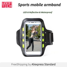 6" Sports LED Phone Arm Bag Outdoor Night Running with Light Smartphone Armband Reflective Sweatproof Mobile Case Holder 6" Sports LED Phone Arm Bag Outdoor Night Running with Light Smartphone Armband Reflective Sweatproof Mobile Case Holder