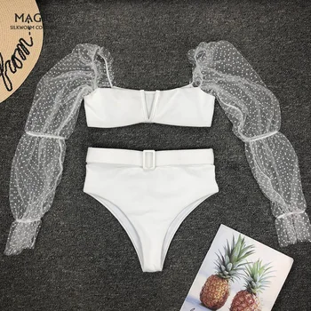 Women V-Neck Sexy Polka Dot Mesh Bubble Long Sleeve Two Piece Swimsuit Sexy Beachwear Ladies High Waist Swimwear Bathing Suit
Women V-Neck Sexy Polka Dot Mesh Bubble Long Sleeve Two Piece Swimsuit Sexy Beachwear Ladies High Waist Swimwear Bathing Suit