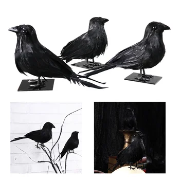TINKSKY 3pcs Simulation Halloween Decoration Realistic Feathered Crows Raven Birds with Pedestals Funny Halloween Ornaments Houn
TINKSKY 3pcs Simulation Halloween Decoration Realistic Feathered Crows Raven Birds with Pedestals Funny Halloween Ornaments Houn