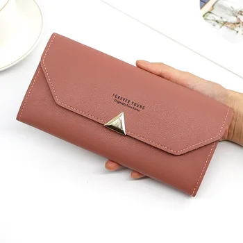 Fashion new women's long wallet wallet PU leather solid color women's long three-fold coin purse all-match ladies clutch
Fashion new women's long wallet wallet PU leather solid color women's long three-fold coin purse all-match ladies clutch