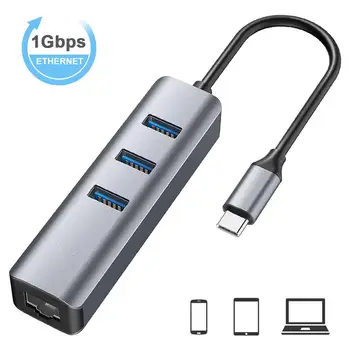 USB C HUB Gigabit Ethernet Rj45 Lan Adapter USB Type C to USB 3.0 HUB 10/100/1000 Network Card for MacBook ChromeBook
USB C HUB Gigabit Ethernet Rj45 Lan Adapter USB Type C to USB 3.0 HUB 10/100/1000 Network Card for MacBook ChromeBook