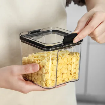 hot kitchen storage box square nut dry goods storage tank Transparent sealed tank moisture-proof sealed tank Fall resistant tidy 
hot kitchen storage box square nut dry goods storage tank Transparent sealed tank moisture-proof sealed tank Fall resistant tidy