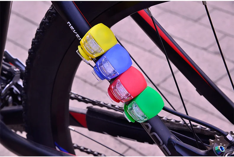 Perfect 1pc Flashing For Bicycle Light Silicone LED Head Front Rear Wheel Bike Light Waterproof Cycling Bicycle Accessories 15