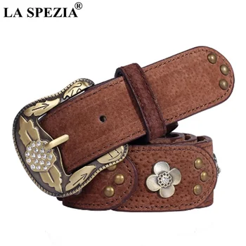 LA SPEZIA Vintage Belt Women Leather Belt with Rhinestones Rivet Coffee Female Genuine Leather Cowskin Ladies Waist Belts
LA SPEZIA Vintage Belt Women Leather Belt with Rhinestones Rivet Coffee Female Genuine Leather Cowskin Ladies Waist Belts