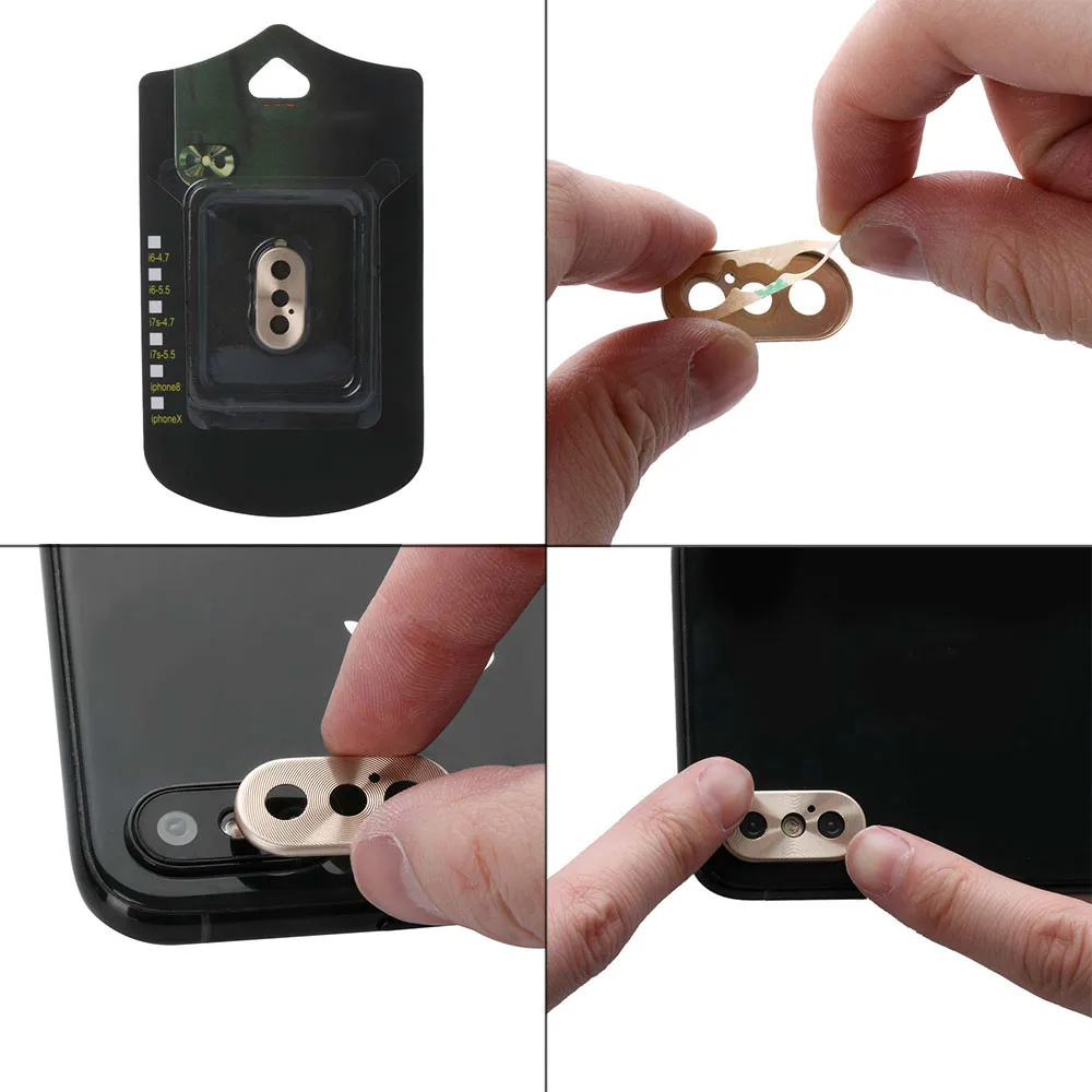 Luxury Camera Guard Circle Smart Phone Metal Rear Camera Lens Protector Case Cover Ring Bumper for iphone X XR XS XS Max
