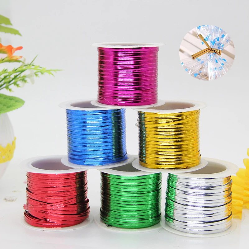 

15m Metallic Twist Ties Sealing Binding Wire Diy Gift Bag Lollipop Candy Gift Packaging Bags Fastener Sealing Fixed Ties