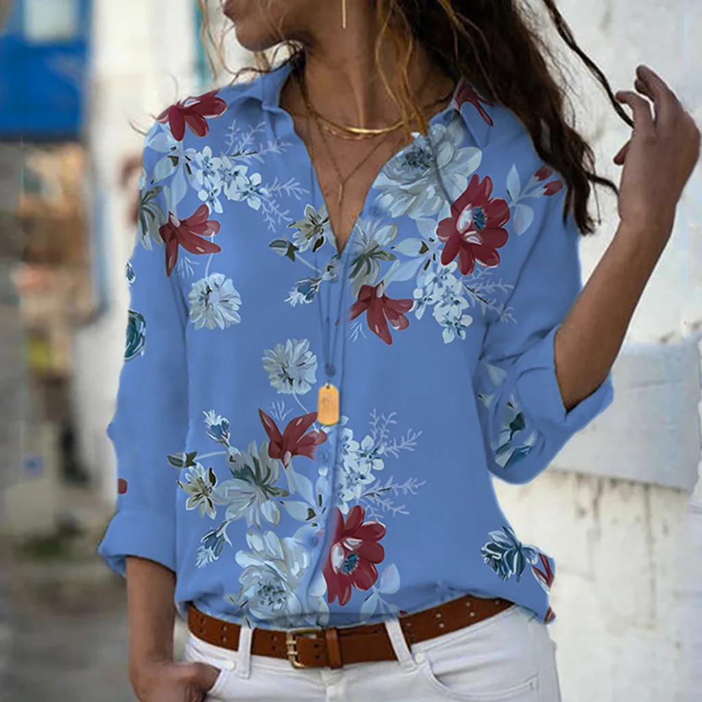 Women Blouse Plus Size 2019 Casual Mujer Shirts Loose Print V-neck Print Button Blouse Pullover Tops Shirt Femme Top Autumn 8.6
Women Blouse Plus Size 2019 Casual Mujer Shirts Loose Print V-neck Print Button Blouse Pullover Tops Shirt Femme Top Autumn 8.6
