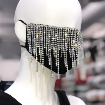 Sexy Shiny Rhinestone Tassel Mask Decoration Face Accessories Cover Crystal Face Jewelry For Women Wedding Nightclub Decoration
Sexy Shiny Rhinestone Tassel Mask Decoration Face Accessories Cover Crystal Face Jewelry For Women Wedding Nightclub Decoration