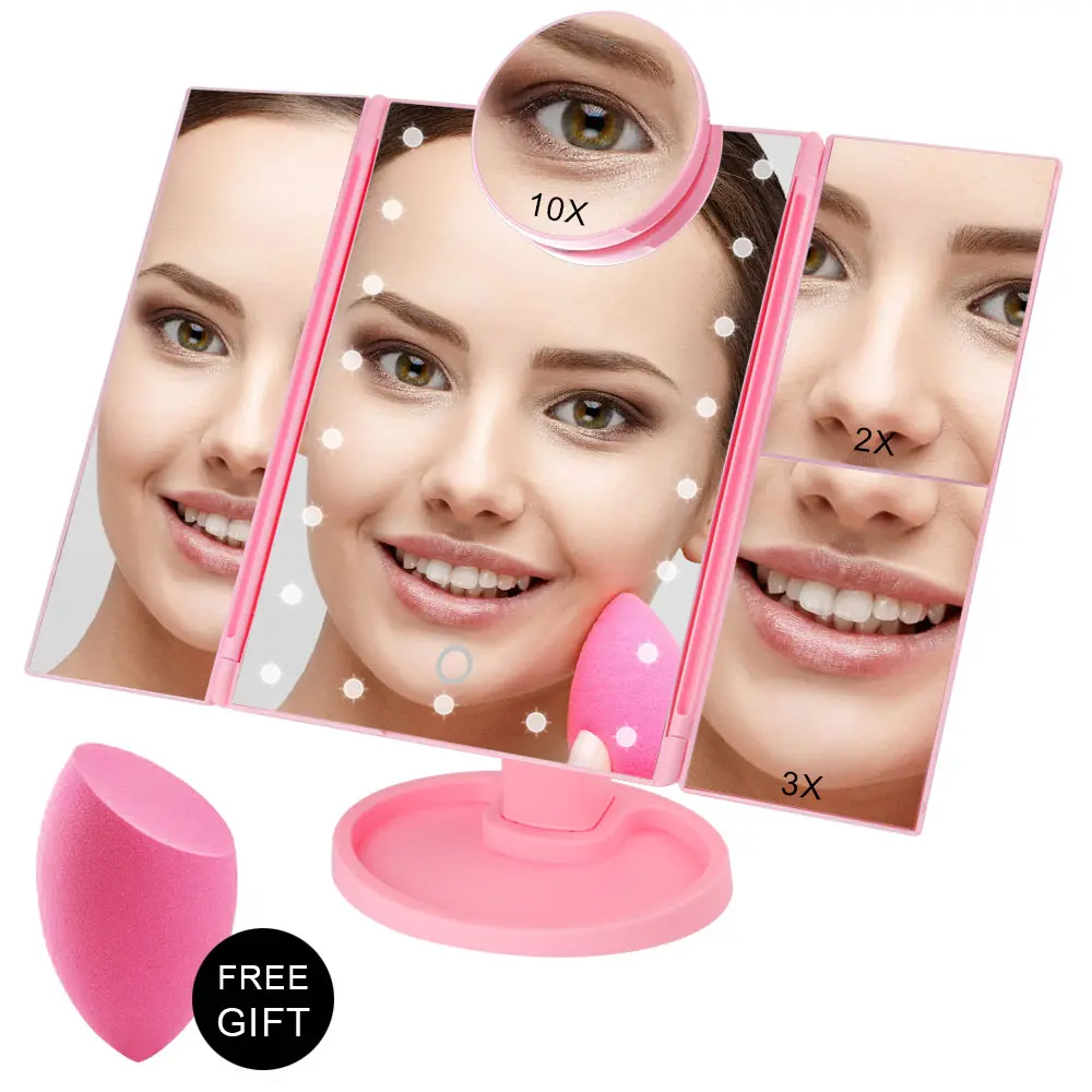 Makeup Mirror With 22 LED Lights Touch Screen Vanity Mirror 1X/2X/3X/10X Magnifying Flexible Adjustable USB Or Battery Use
Makeup Mirror With 22 LED Lights Touch Screen Vanity Mirror 1X/2X/3X/10X Magnifying Flexible Adjustable USB Or Battery Use