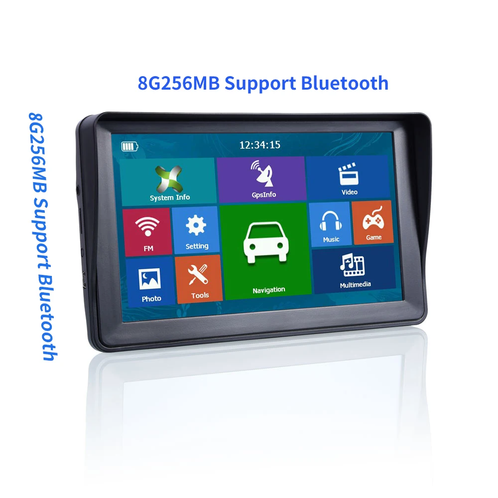 

7"HD Car GPS Navigation 8G256MB 800*480 Resolution Screen Bluetooth AVIN Navitel latest Europe Map Truck Navigator