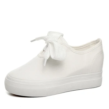 Women Sneakers Wedge Heel Platform Canvas Sneakers Height Increasing Lace-Up White Womans Trainers Women's Canvas Casual Shoes
Women Sneakers Wedge Heel Platform Canvas Sneakers Height Increasing Lace-Up White Womans Trainers Women's Canvas Casual Shoes