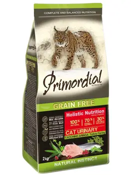 

Comida gato. PRIMORDIAL Sin Cereales Urinary Pavo y Arenque para Gato Adulto Sensible 2 kg.