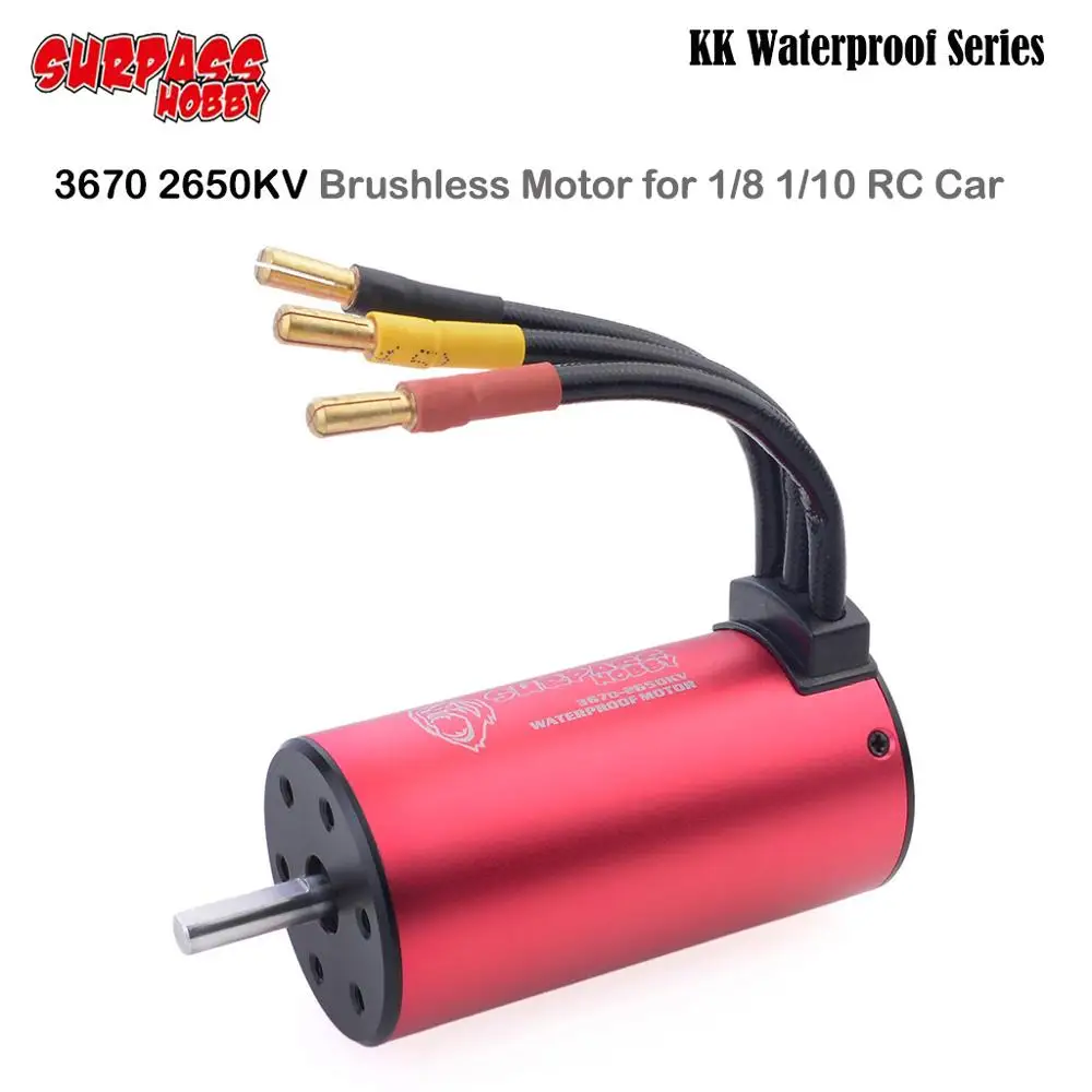 RC Car Part SURPASS HOBBY KK Водонепроницаемая серия 3670 2650KV 5 0 мм бесщеточный мотор для 1/8 1/10 HSP