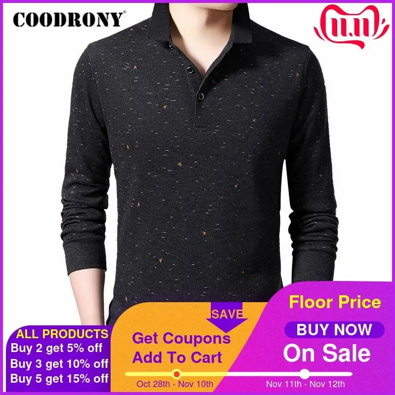 COODRONY Brand T Shirt Men Turn-down Collar Long Sleeve T-Shirt Men 2020 New High Quality Business Casual Tee Shirt Homme C5015
COODRONY Brand T Shirt Men Turn-down Collar Long Sleeve T-Shirt Men 2020 New High Quality Business Casual Tee Shirt Homme C5015