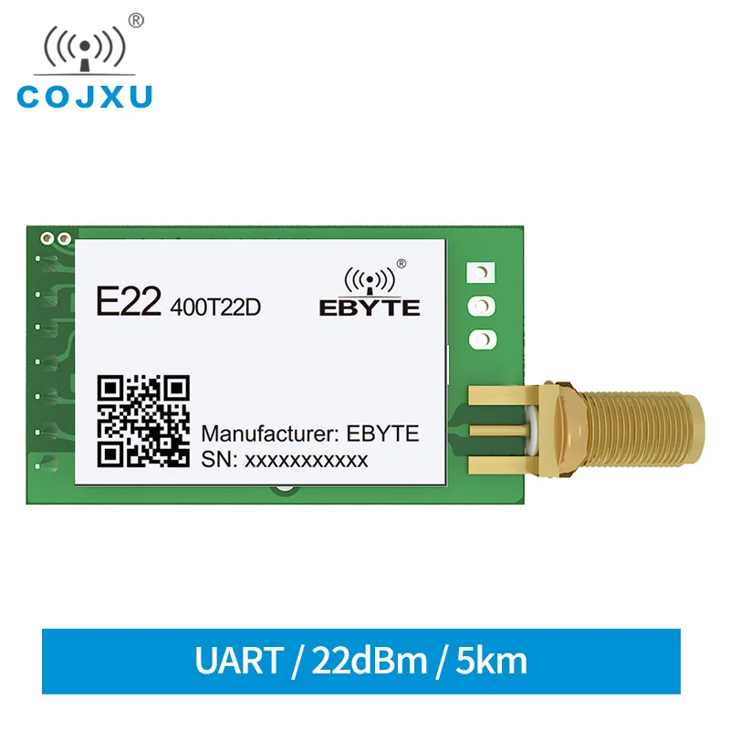 E22-400T22D SX1268 LoRa module UART RF 433MHz 22dBm 5km module Wireless Transceiver Transmitter Receiver Antenna SMA interface
E22-400T22D SX1268 LoRa module UART RF 433MHz 22dBm 5km module Wireless Transceiver Transmitter Receiver Antenna SMA interface