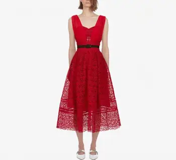 Lace Red Long Dress Elegant Strap Summer Dress Top Quality Evneing Party Dress
Lace Red Long Dress Elegant Strap Summer Dress Top Quality Evneing Party Dress