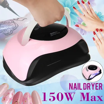 Max 150W High Power Nail Dryer Fast Cure Speed Gel Light Nail Lamp LED UV Lamps For All Kinds of Gel With Timer And Smart Sensor
Max 150W High Power Nail Dryer Fast Cure Speed Gel Light Nail Lamp LED UV Lamps For All Kinds of Gel With Timer And Smart Sensor