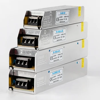 Ultra-narrow Switching Power Supply 12V Lighting Transformer 60W 100W 150W 200W for LED Strip Light LED Driver AC 220V To DC 12v
Ultra-narrow Switching Power Supply 12V Lighting Transformer 60W 100W 150W 200W for LED Strip Light LED Driver AC 220V To DC 12v