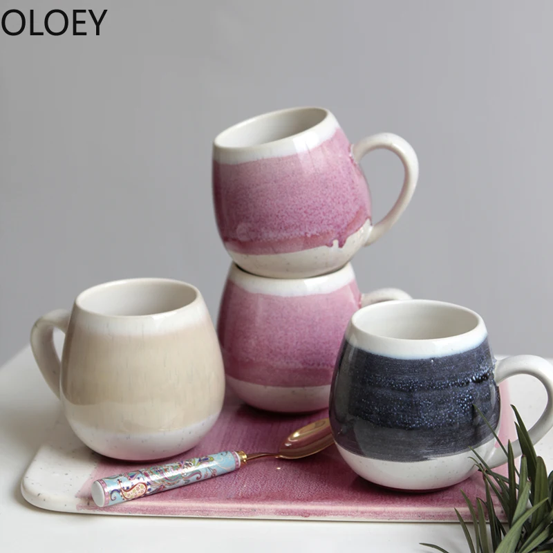 

Vintage Coffee Mugs Handmade Porcelain Milk Mugs Big Ceramic Travel Tea Cup Reusable Coffee Mug Luxury Blue Tazas Para Cafe Cups