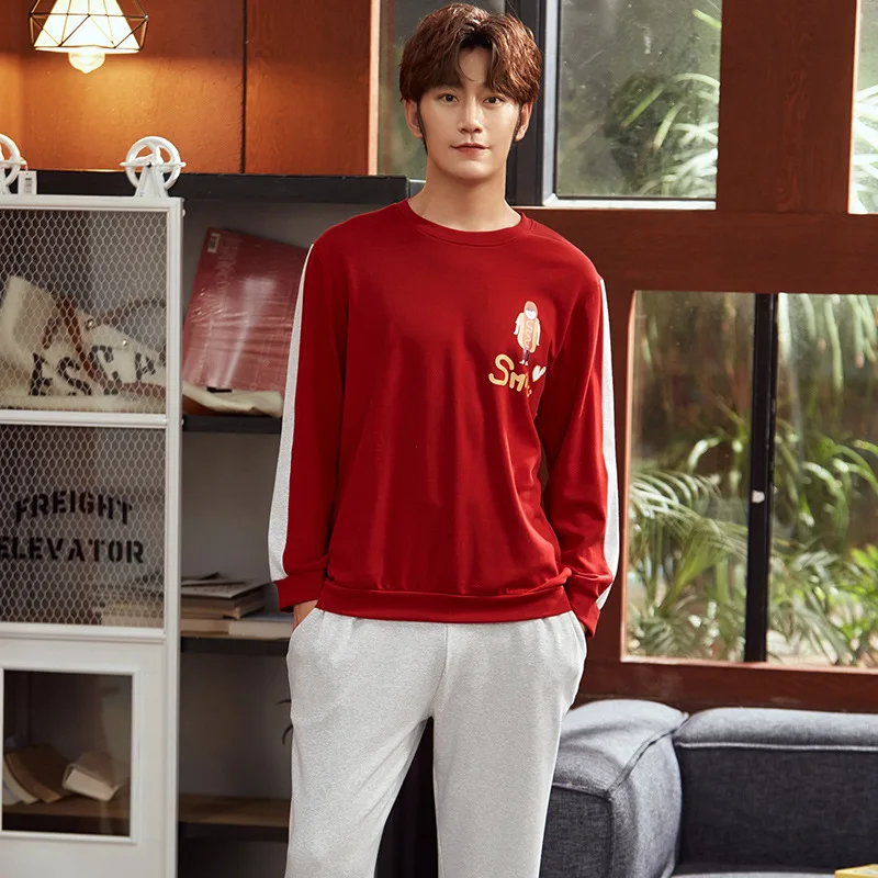 Men Pajamas Men's Long Sleeve Pure Cotton Spring And Autumn Winter Style Greenish Blue Middle-aged Thin Casual Cotton-Summer Hom 
Men Pajamas Men's Long Sleeve Pure Cotton Spring And Autumn Winter Style Greenish Blue Middle-aged Thin Casual Cotton-Summer Hom