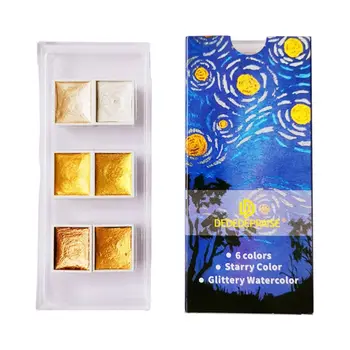 Handmade 6/12 Color Glitter Water Color Set Metallic Gold aquarela Pigment Paint Artist Painting O30 20 Dropshipping 
Handmade 6/12 Color Glitter Water Color Set Metallic Gold aquarela Pigment Paint Artist Painting O30 20 Dropshipping