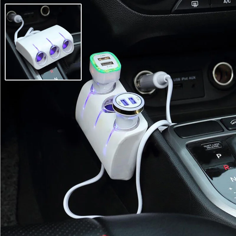 3 Way LED Car Lighter Socket Splitter Cigarette Charger With 120W Triple Easy to use electrical appliances
3 Way LED Car Lighter Socket Splitter Cigarette Charger With 120W Triple Easy to use electrical appliances
