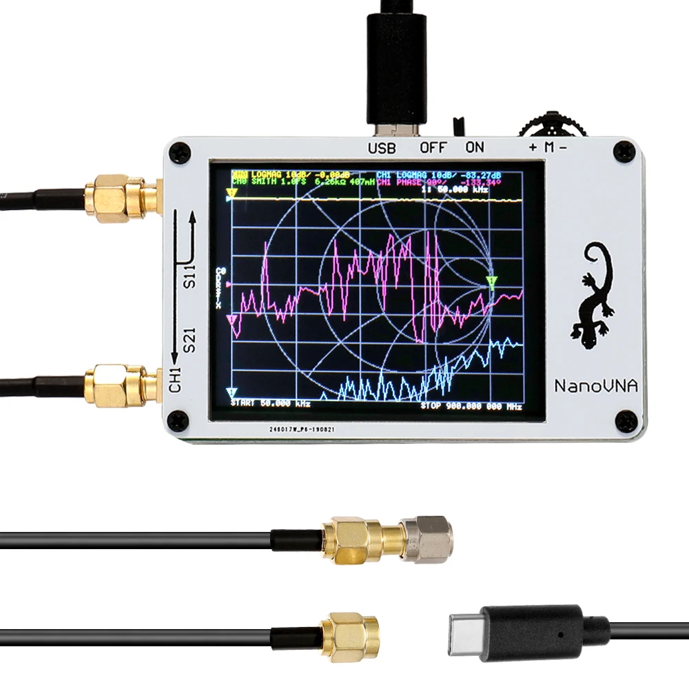 NanoVNA Mini Vector Network Analyzer 50KHz-900MHz 2.8 Inch Digital LCD Display Touching Screen HF VHF UHF Antenna Analyzer
NanoVNA Mini Vector Network Analyzer 50KHz-900MHz 2.8 Inch Digital LCD Display Touching Screen HF VHF UHF Antenna Analyzer