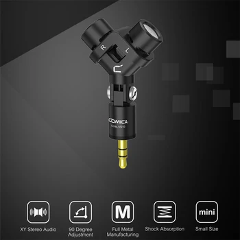 Comica CVM-VS10 XY Stereo Dual Microphone Mini Flexible 3.5mm Plug-in Microphone Mic For Studio GOPRO Camera Professionnel
Comica CVM-VS10 XY Stereo Dual Microphone Mini Flexible 3.5mm Plug-in Microphone Mic For Studio GOPRO Camera Professionnel