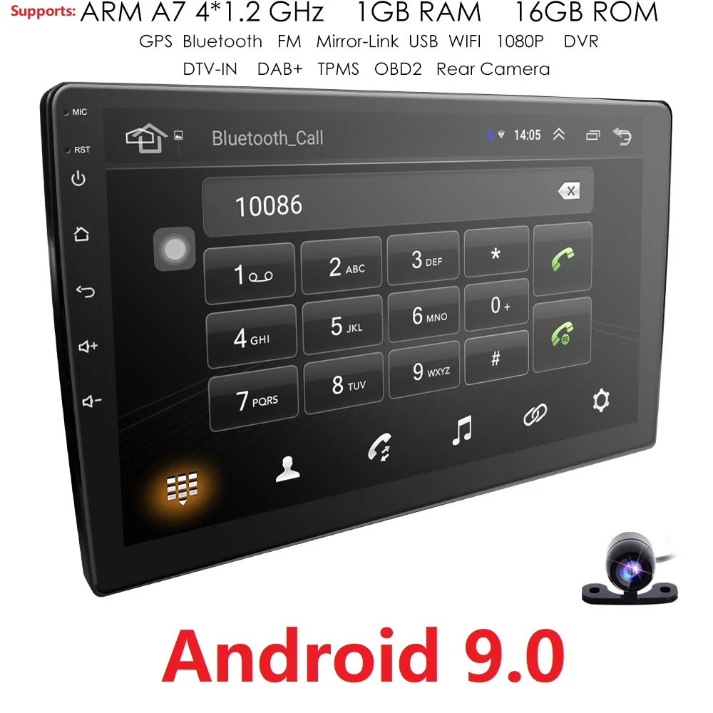 Ossuret Android 9.0 2Din Car GPS Stereo 10.1 Inch Screen 1+16GB 4Core GPS Player DAB OBD2 AUX MirrorLink CAM DVR DVBT AUX 4G USB
Ossuret Android 9.0 2Din Car GPS Stereo 10.1 Inch Screen 1+16GB 4Core GPS Player DAB OBD2 AUX MirrorLink CAM DVR DVBT AUX 4G USB