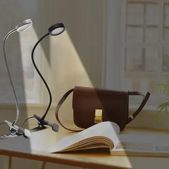 

USB Powered LED Hose Light Clip Reading Light Eye Bed Book Study Stepless Dimming 5W Reading Table Lamp