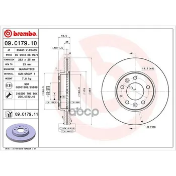 Disc brake front. With UV coating Mazda 6 hatchback (GG) 08/02-12/08 / Mazda 6 saloon (GG) 06/02 Brembo art. 09.c179.11
Disc brake front. With UV coating Mazda 6 hatchback (GG) 08/02-12/08 / Mazda 6 saloon (GG) 06/02 Brembo art. 09.c179.11