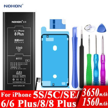Nohon Battery For iPhone 8 6 Plus SE 5S 5C iPhone8 8Plus 6Plus 6P 1560-3650mAh Li-polymer Batteries For Apple iPhone 8 6 Plus SE
Nohon Battery For iPhone 8 6 Plus SE 5S 5C iPhone8 8Plus 6Plus 6P 1560-3650mAh Li-polymer Batteries For Apple iPhone 8 6 Plus SE