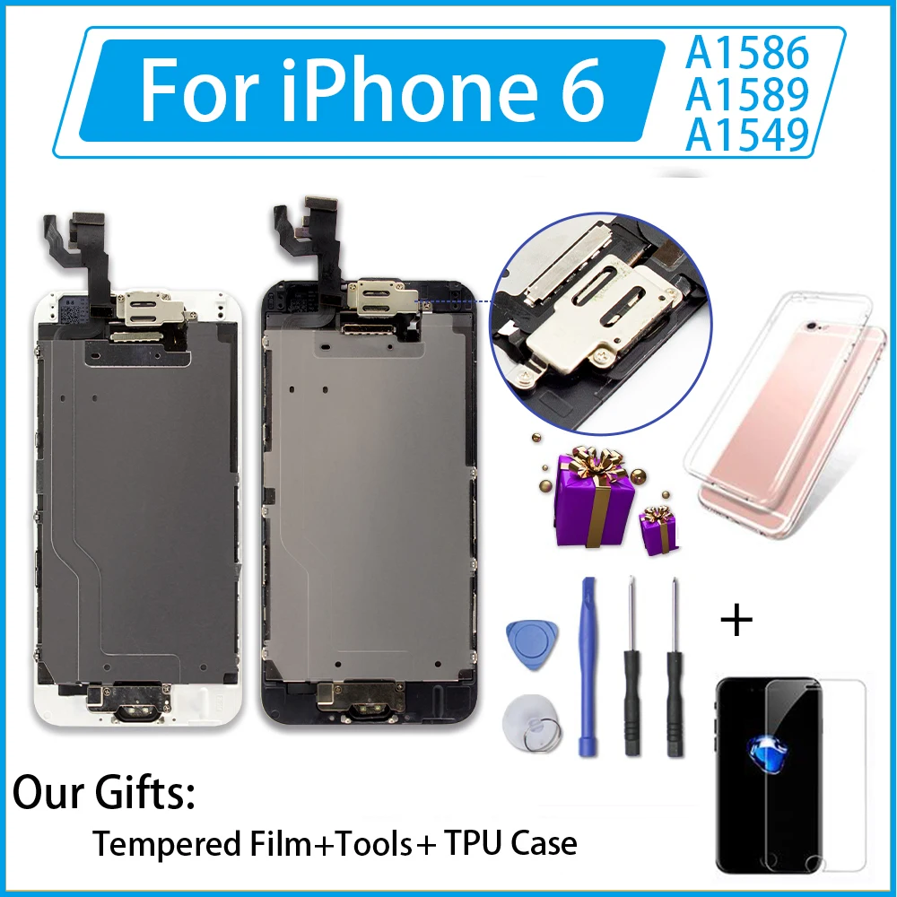 Full Assembly LCD Display for iPhone 6 6s Screen Replacement 3D Touch Digitizer Assembly+Home Button+Front Camera Complete LCDs
Full Assembly LCD Display for iPhone 6 6s Screen Replacement 3D Touch Digitizer Assembly+Home Button+Front Camera Complete LCDs