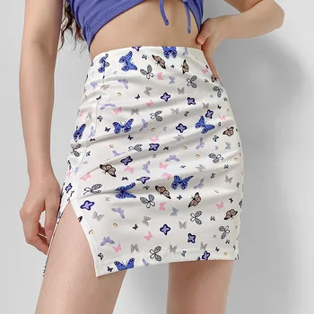 Butterfly Print Side Split Skirts Womens High Waist Mini Skirts Summer Skirts White Saias Faldas Vintage Woman Cloth
Butterfly Print Side Split Skirts Womens High Waist Mini Skirts Summer Skirts White Saias Faldas Vintage Woman Cloth