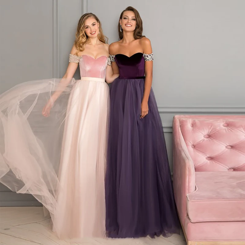 Verngo Contrast Color Evening Dress Fashion A-line Evening Gown Velvet Formal Dress Long Dress Party Abiye Gece Elbisesi 
Verngo Contrast Color Evening Dress Fashion A-line Evening Gown Velvet Formal Dress Long Dress Party Abiye Gece Elbisesi