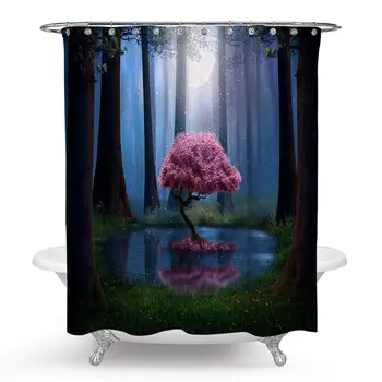 Magical Forest Tree Shower Curtain, Magic Fairytale Woodland Forest Tree Montain Polyester Shower Curtain Set with Hooks for
Magical Forest Tree Shower Curtain, Magic Fairytale Woodland Forest Tree Montain Polyester Shower Curtain Set with Hooks for