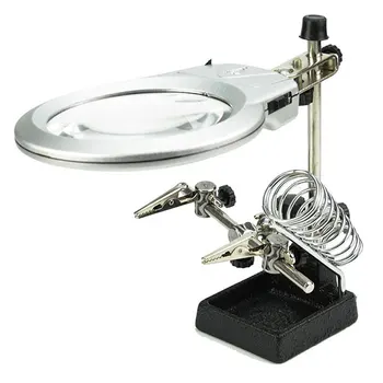 2x, 6x Hands Free Desktop LED Light Magnifier with Soldering Iron Stand Spring and Auxiliary Clip MG16129-A
2x, 6x Hands Free Desktop LED Light Magnifier with Soldering Iron Stand Spring and Auxiliary Clip MG16129-A