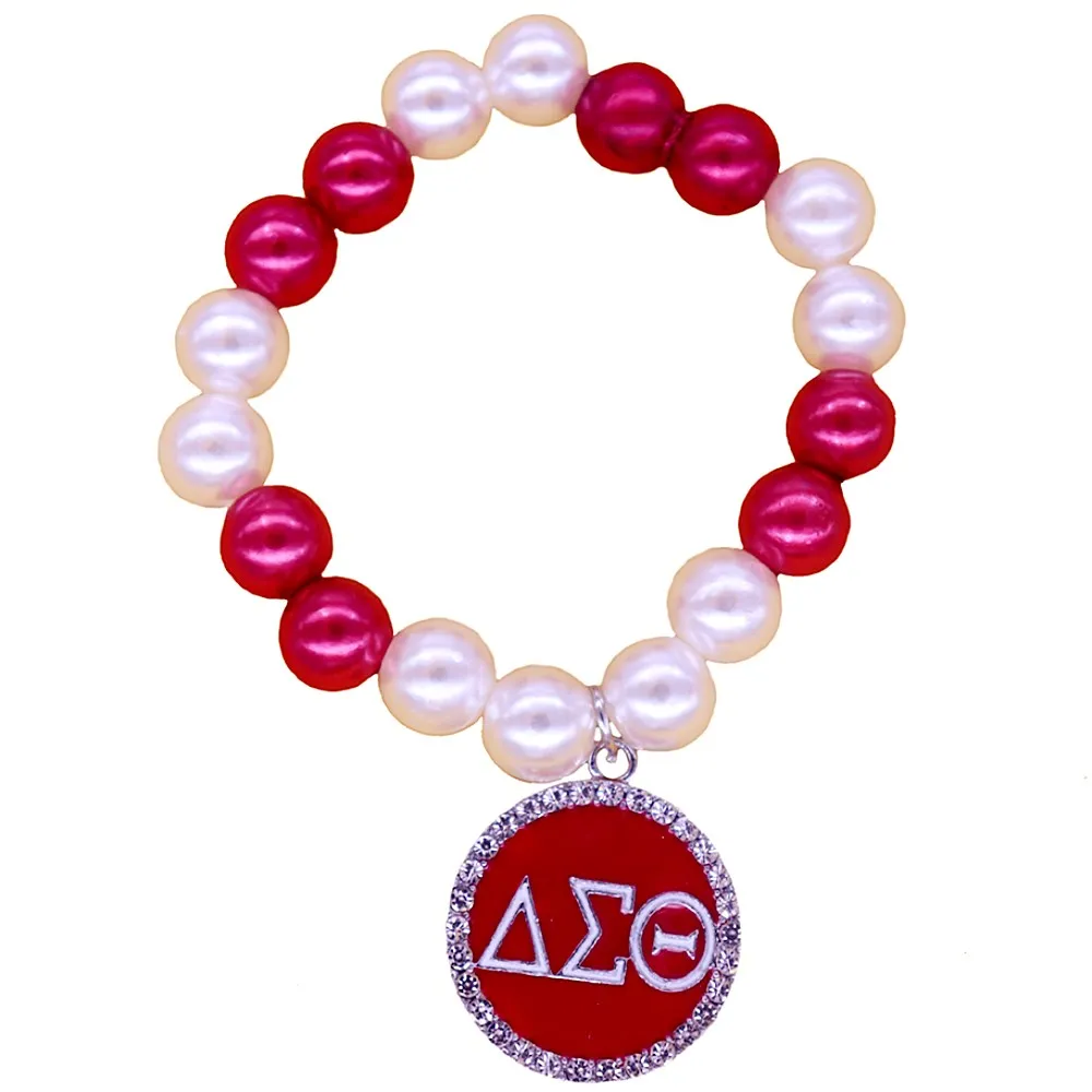 Custom Design Drop Ship Red White Pearl Stretch Greek Letter Sign Delta Sigma Theta Bracelet Bangles For Girl And Women
Custom Design Drop Ship Red White Pearl Stretch Greek Letter Sign Delta Sigma Theta Bracelet Bangles For Girl And Women