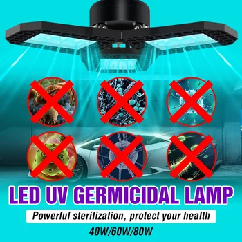 UV Disinfecting Light UVC Sanitizing Lamp 40W 60W 80W Deformable Garage Light LED 220V E27 LED Ultraviolet Bulb E26 110V 2835SMD
UV Disinfecting Light UVC Sanitizing Lamp 40W 60W 80W Deformable Garage Light LED 220V E27 LED Ultraviolet Bulb E26 110V 2835SMD