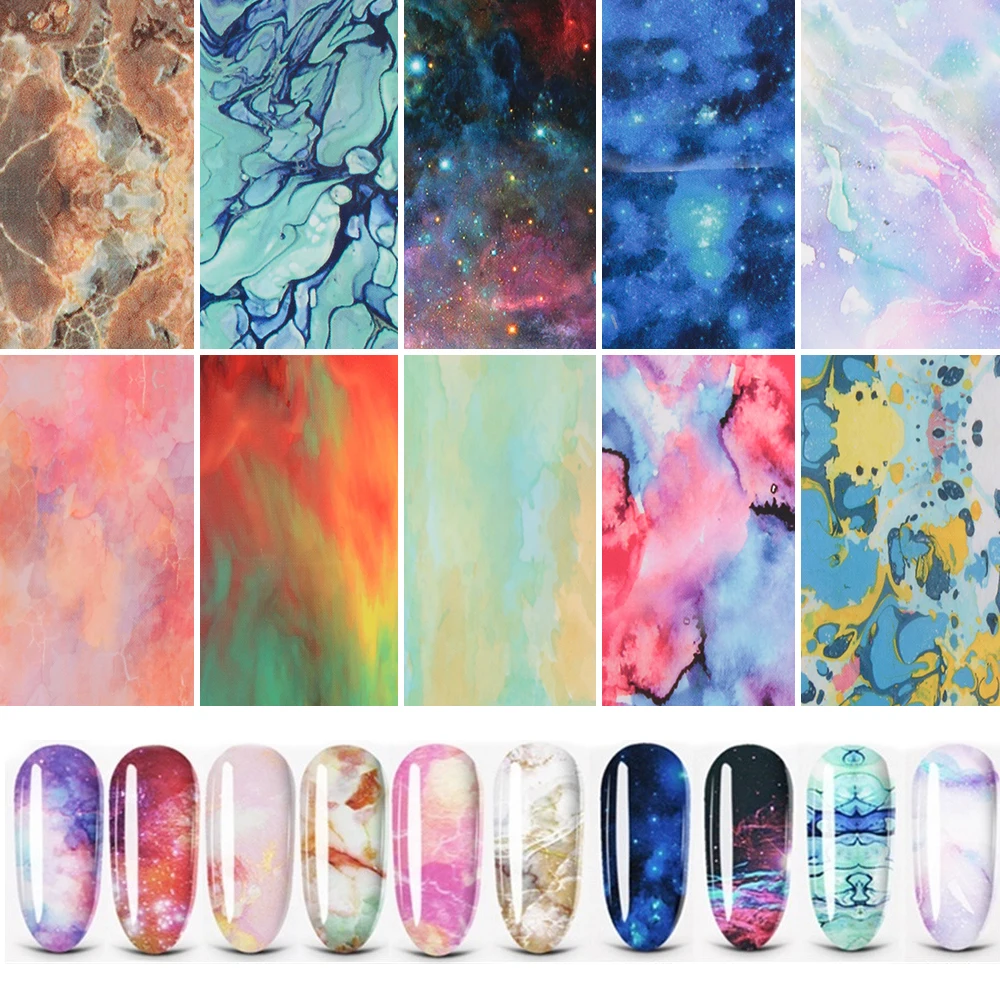 10 pcs/Set Nail Foils Stickers Starry Sky Mixed Transfer Nail Art Wraps Decal 3D Holographic Nail Stickers DIY Manicure
10 pcs/Set Nail Foils Stickers Starry Sky Mixed Transfer Nail Art Wraps Decal 3D Holographic Nail Stickers DIY Manicure