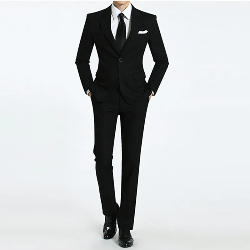 Men's 2 Pieces Black Elegant Suits With Pants Slim Fit Single Button Blazers Trousers Party Formal Business Dress Suit Male
Men's 2 Pieces Black Elegant Suits With Pants Slim Fit Single Button Blazers Trousers Party Formal Business Dress Suit Male