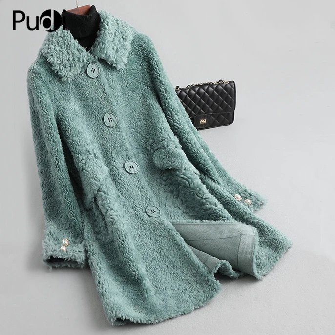 PUDI women winter real wool fur coat jacket female girl sheep shearing coats lady long jacket overcoats french A19092
PUDI women winter real wool fur coat jacket female girl sheep shearing coats lady long jacket overcoats french A19092