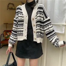 Women's Autumn and Winter Casual Retro Striped Sweater Vintage V-neck Cardigan Button Long Sleeve Women's Knitted Sweater Top
Women's Autumn and Winter Casual Retro Striped Sweater Vintage V-neck Cardigan Button Long Sleeve Women's Knitted Sweater Top